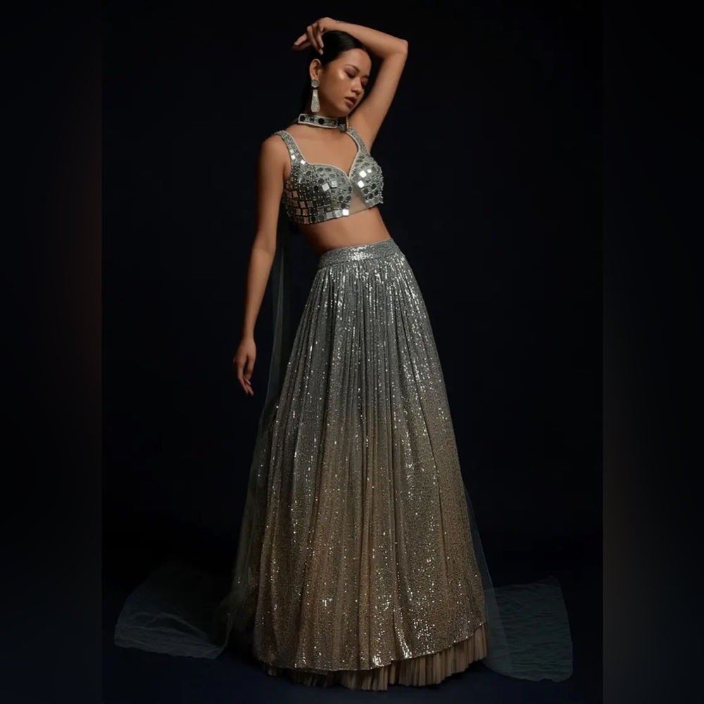 Silver lehenga